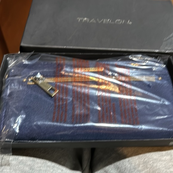 Travelon wallet Unisex Safe ID RFID Blocking Blue Nylon Zip Around NWT - Picture 6 of 6